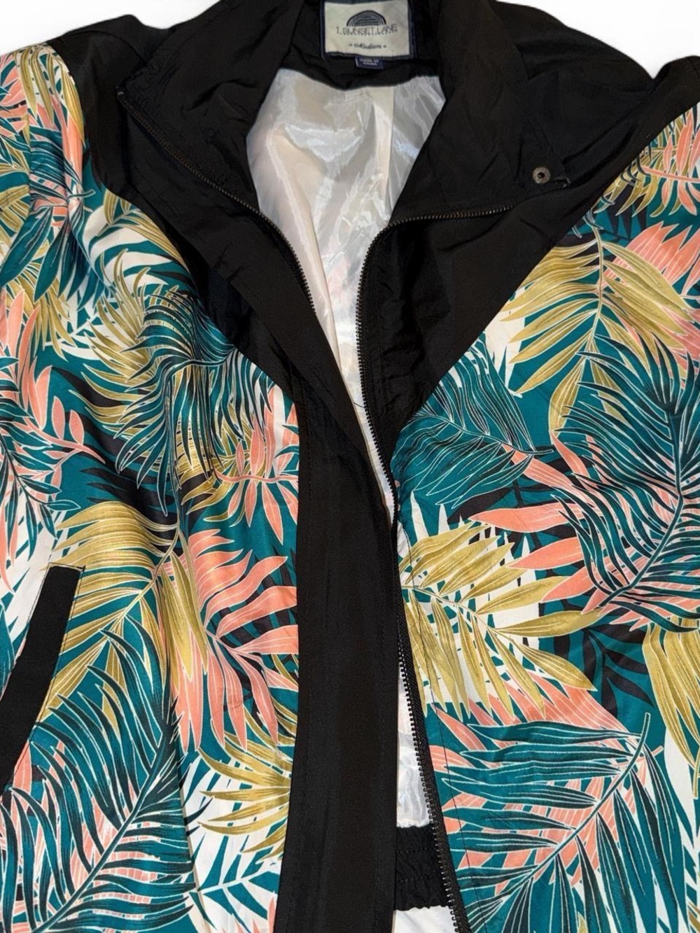 Tropical Print Windbreaker Jacket - Picture 2 of 3